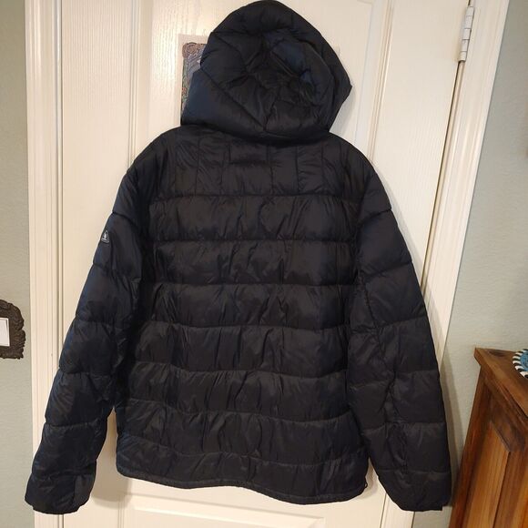 GH Bass & Co Hooded Puffer Outdoor Jacket Men's Size XL Black Full Zip Up - Picture 2 of 8